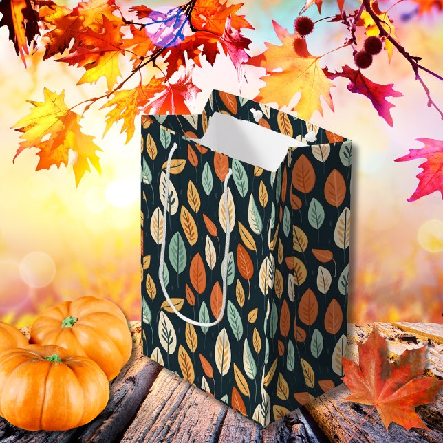Bolsa De Regalo Mediana Hojas de otoño de Boho Bliss (Boho Bliss Fall Leaves Medium Gift Bag)