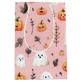 Bolsa De Regalo Mediana Hojas de papel de envolvimiento con ayuda rosa fan