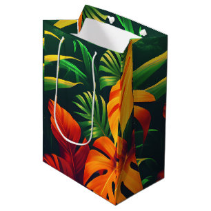 BOLSA DE REGALO MEDIANA HOJAS FRONDOSAS NATURALEZA JARDÍN