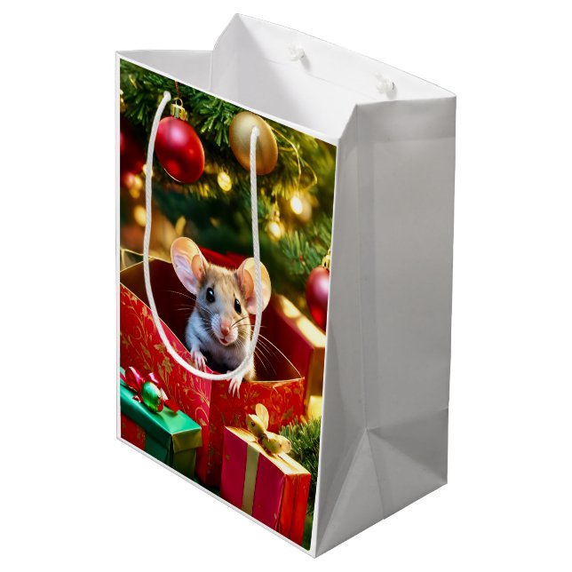 Bolsa De Regalo Mediana Holiday Blessings Mouse Christmas Gift Bags (Angulo reverso)
