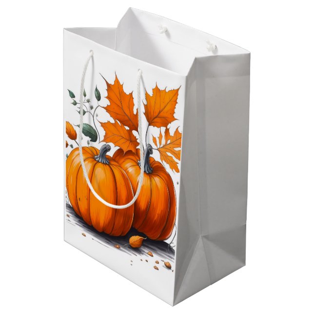 Bolsa De Regalo Mediana Holiday Blessings Pumpkins Gift Bags (Angulo reverso)