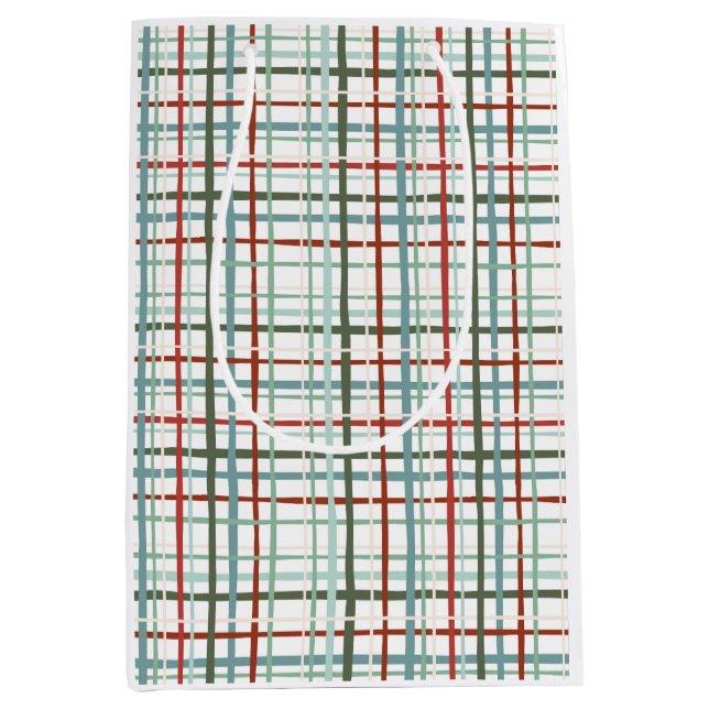 Bolsa De Regalo Mediana Holiday Gingham - Pacífica (Anverso)