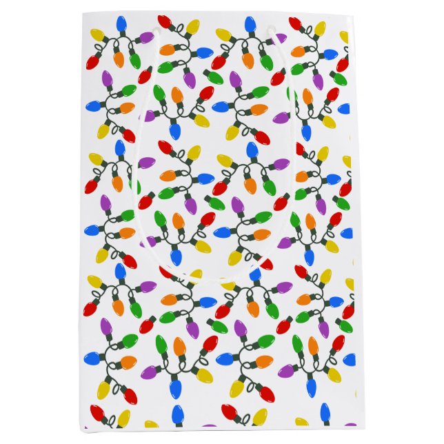 Bolsa De Regalo Mediana Holiday Lights (Anverso)