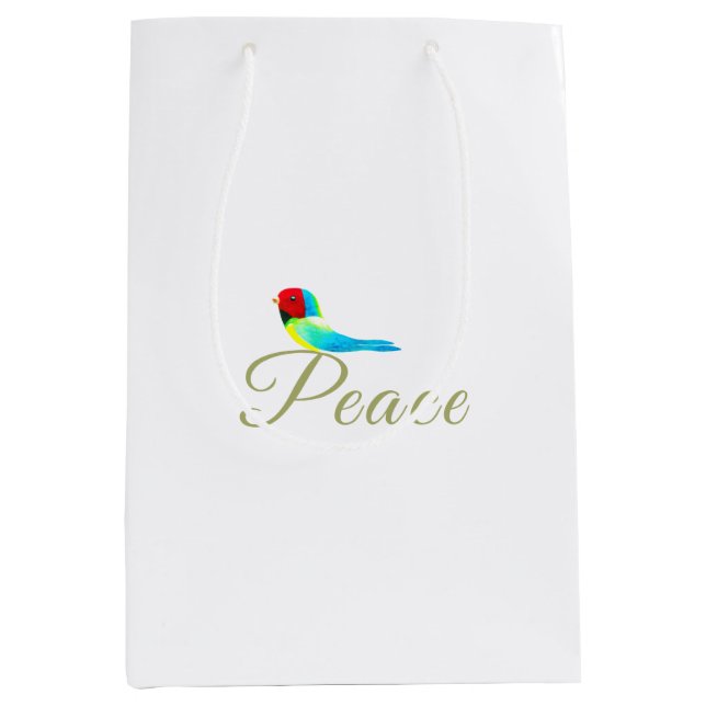 Bolsa De Regalo Mediana Holiday Little Bird  Messenger of Peace (Anverso)