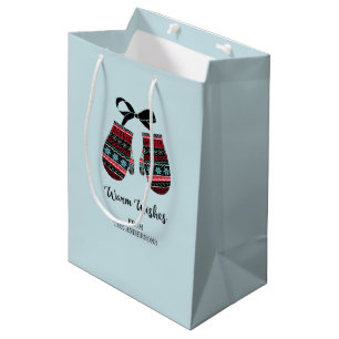 Bolsa De Regalo Mediana Holiday Mittens Warm Warm Navidades Gift Bag