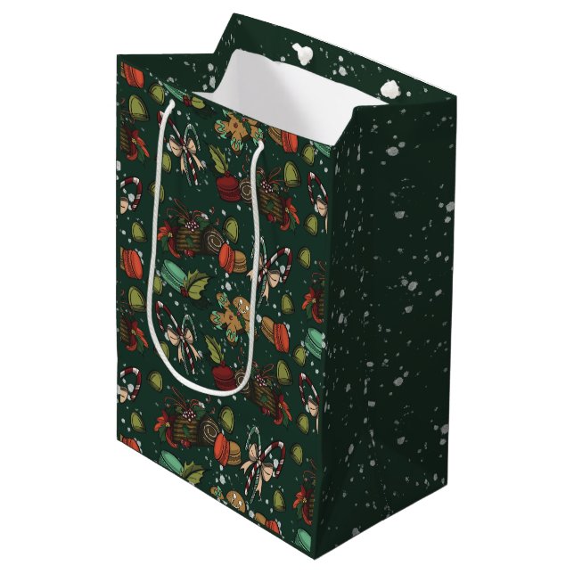 Bolsa De Regalo Mediana Holiday Sweets- Pine (Color) (Angulo Anverso)