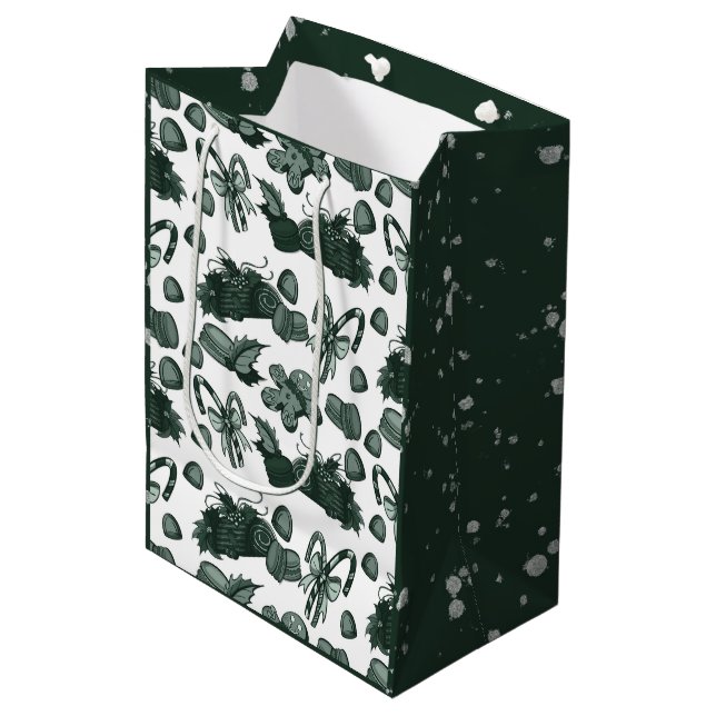 Bolsa De Regalo Mediana Holiday Sweets- Pine (Solid) (Angulo Anverso)