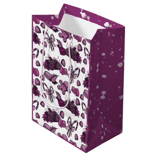 Bolsa De Regalo Mediana Holiday Sweets- Sugar Plum (Solid) (Angulo Anverso)