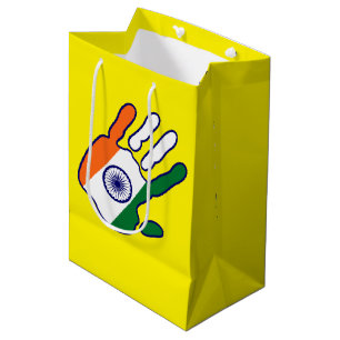Bolsa De Regalo Mediana holiES - mano de la bandera de la India