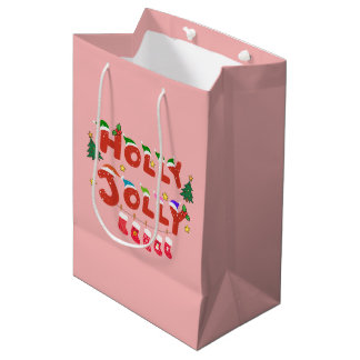 Bolsa De Regalo Mediana Holly Jolly