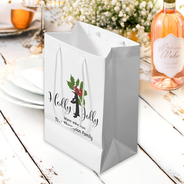 Bolsa De Regalo Mediana Holly Jolly Cute Funny Penguin Navidades (Subido por el creador)