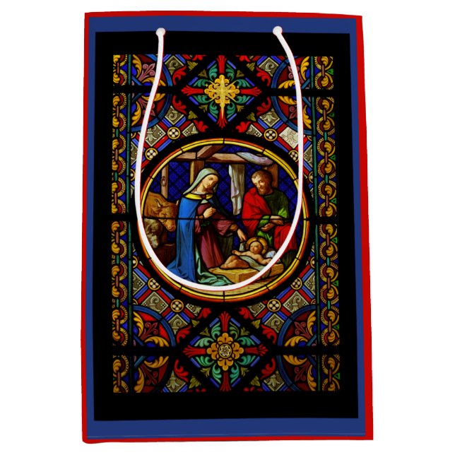 Bolsa De Regalo Mediana Holy Family "Stained Glass"  (Anverso)