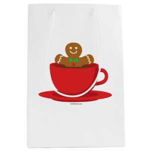 Bolsa De Regalo Mediana Hombre De Pan De Gengibre Relajándose En La Copa R