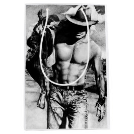 Bolsa De Regalo Mediana Hombre Guay Sexy Rugged Handsome Muscled Cowboy Ma