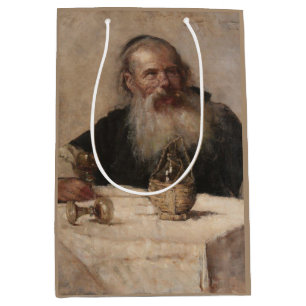 Bolsa De Regalo Mediana Hombre judío bebiendo vino (por Olga Boznanska)