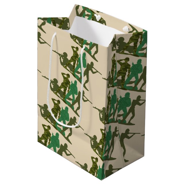 Bolsa De Regalo Mediana Hombres de Acción del Ejército Verde (Angulo Anverso)