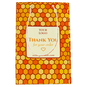 Bolsa De Regalo Mediana Honeycomb Hexagon Business Gracias