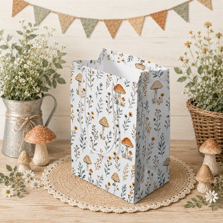 Bolsa De Regalo Mediana Hongos, Acentos del bosque, Floral, Caprichoso |