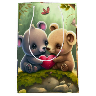 Bolsa De Regalo Mediana Hongos pequeños en el bosque