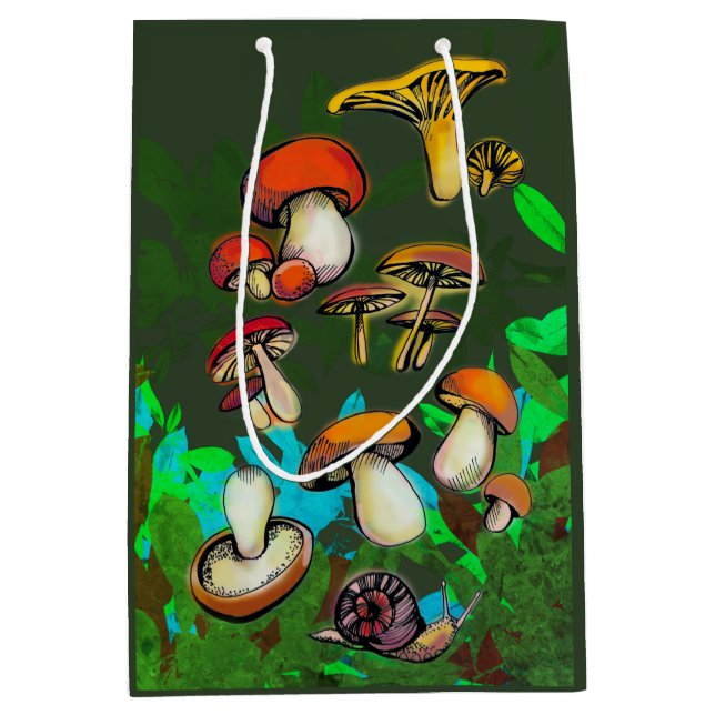 Bolsa De Regalo Mediana Hongos silvestres (Anverso)