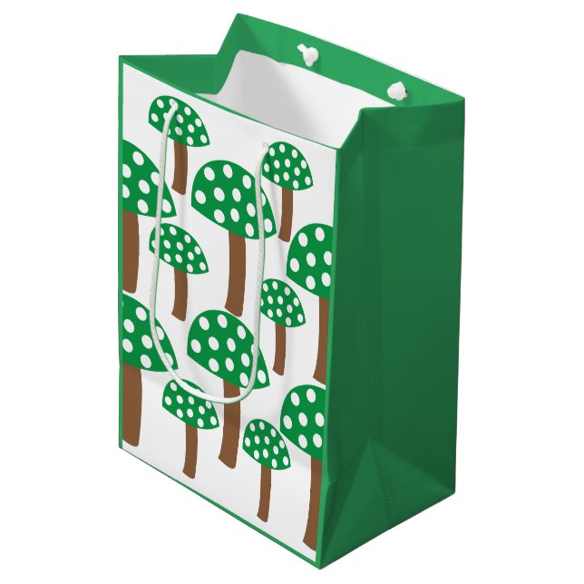 Bolsa De Regalo Mediana Hongos verdes (Angulo Anverso)