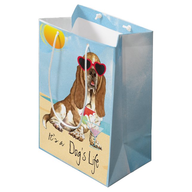 Bolsa De Regalo Mediana Hongro basset de verano (Angulo Anverso)