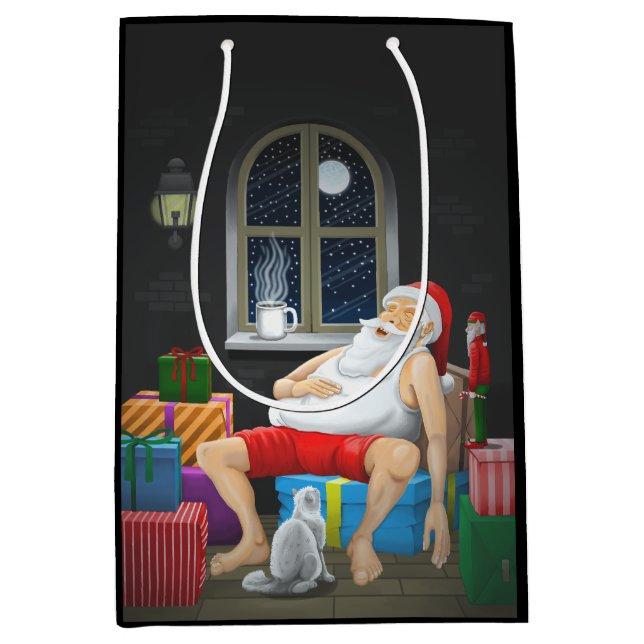 Bolsa De Regalo Mediana Hora del café de Santa Claus (Anverso)
