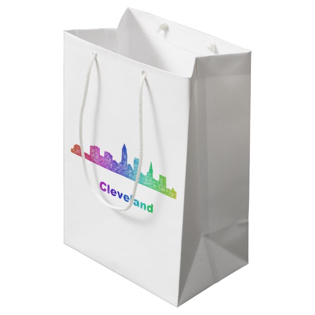 Bolsa De Regalo Mediana Horizonte de Cleveland del arco iris (Angulo Anverso)