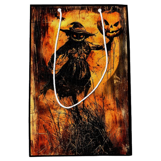 Bolsa De Regalo Mediana Horror Halloween Jack O Lantern Spookason (Anverso)