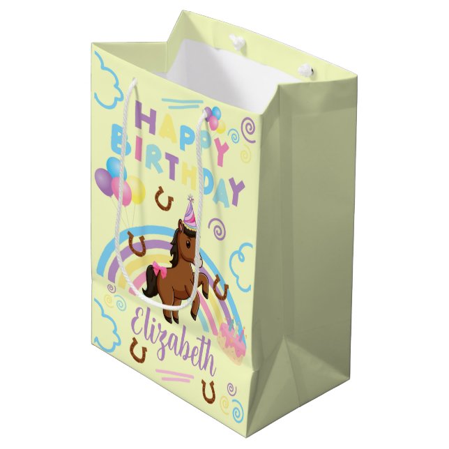 Bolsa De Regalo Mediana Horse Gift Bag in Yellow (Angulo Anverso)