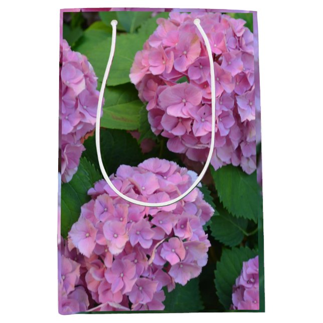Bolsa De Regalo Mediana Hortensia hidrangea bush rosa (Anverso)