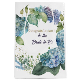 Bolsa De Regalo Mediana Hortensias acuarela “Felicidades”
