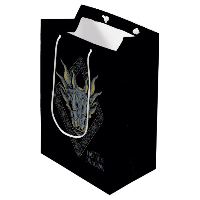 Bolsa De Regalo Mediana HOUSE OF THE DRAGON | Balerion Skull Diamond Crest (Angulo Anverso)