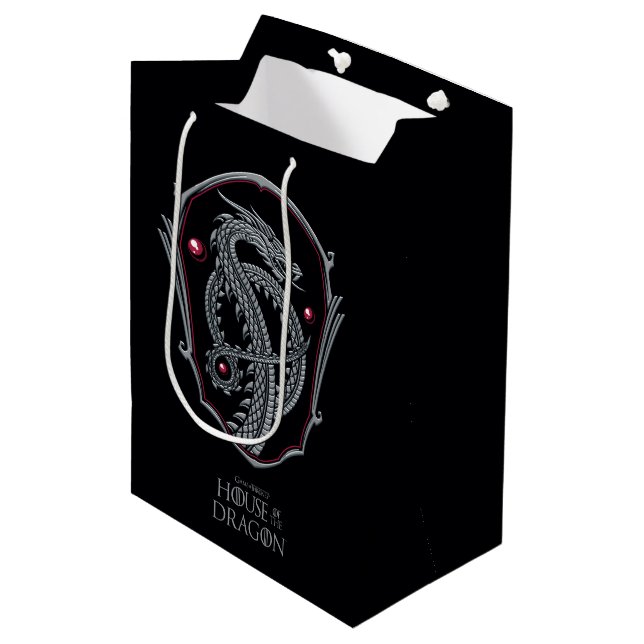 Bolsa De Regalo Mediana HOUSE OF THE DRAGON | Silver Dragon Crest (Angulo Anverso)