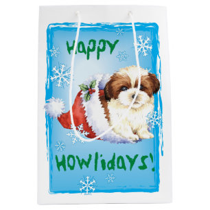 Bolsa De Regalo Mediana Howlidays feliz Shih Tzu