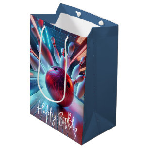 Bolsa De Regalo Mediana Huelga de bolas rojas de cumpleaños