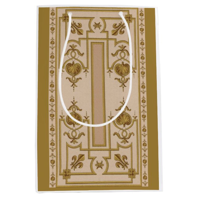 Bolsa De Regalo Mediana huella barroca dorada opulenta (Anverso)