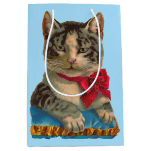 Bolsa De Regalo Mediana Huella de gato tabby de Victoria