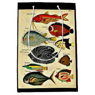 Bolsa De Regalo Mediana huella de pescado antiguo