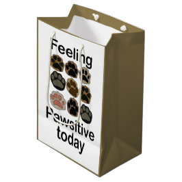 Bolsa De Regalo Mediana Huella de Pezuña Sintiéndose Pawsitivo Hoy Vamos a