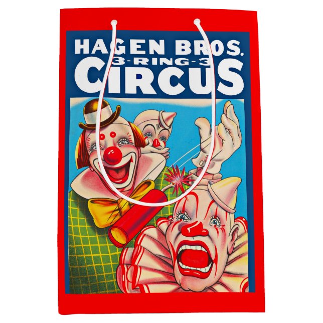 Bolsa De Regalo Mediana Huella poster de Hagen Brothers Circus de los años (Anverso)