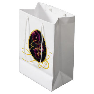 Bolsa De Regalo Mediana Huevo de Pascua dorado y Iris elegante