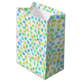 BOLSA DE REGALO MEDIANA HUEVOS DE PASCUA DE ACUARELA NARANJA AQUA AZUL VER