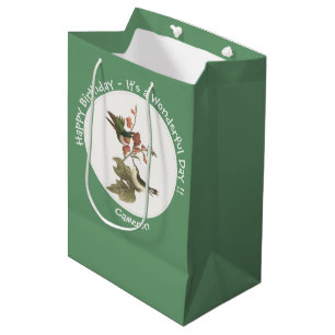 Bolsa De Regalo Mediana Hummingbird, cumpleaños u otro Fiesta con trompa d
