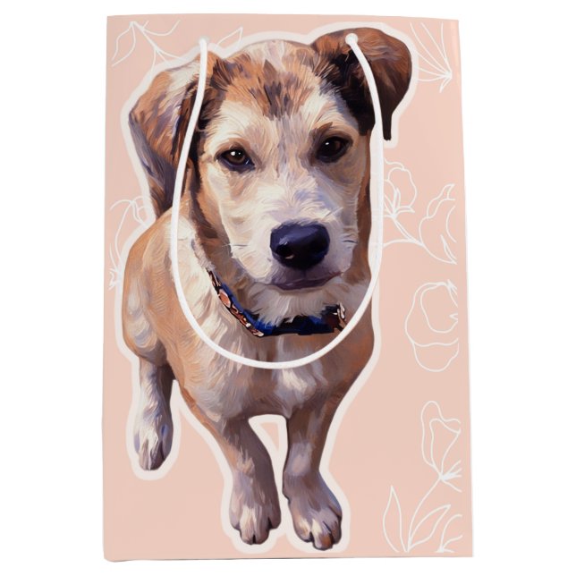 Bolsa De Regalo Mediana Husky Puppy Gift Bag (Anverso)