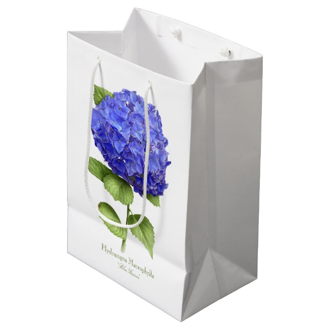 Bolsa De Regalo Mediana Hydrangea azul (Angulo Anverso)