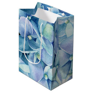 Bolsa De Regalo Mediana Hydrangea azul