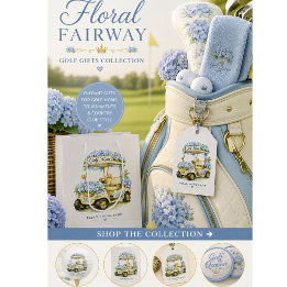 Bolsa De Regalo Mediana Hydrangea Floral Carrito de Golf para Mamá Golfist
