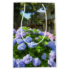 Bolsa De Regalo Mediana Hydrangeas azules y rosas - Martha's Vineyard Medi