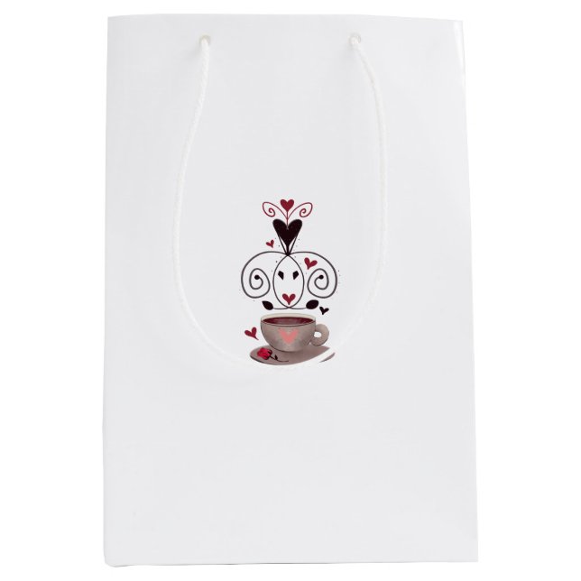 Bolsa De Regalo Mediana I Heart Coffee (Anverso)